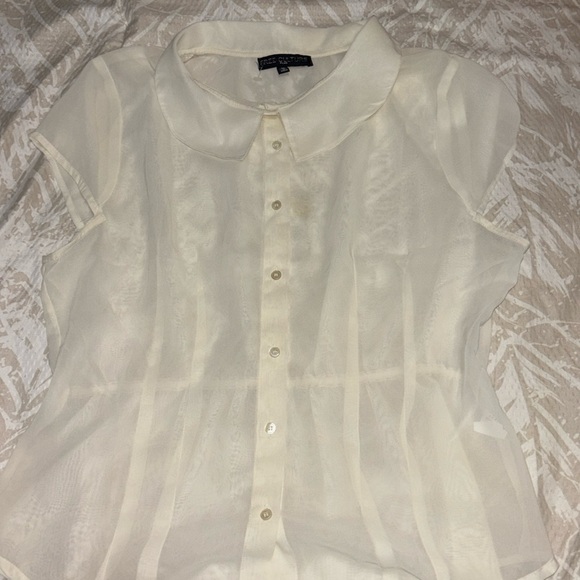 Button Down Short Sleeve Dress Top - Picture 1 of 2
